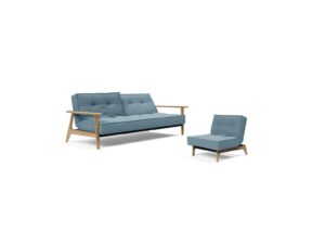 OUTLET | Splitback Frej zitbank | slaapbank met stoel in 525 Light Blue | NIEUW